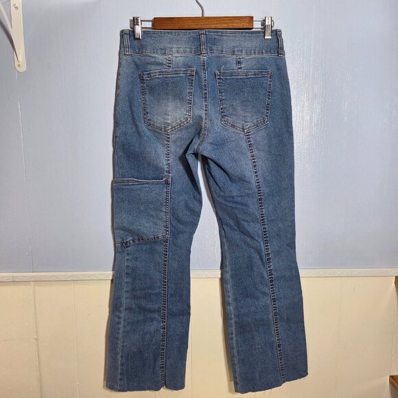 Celebrity Pink Regeneration 9/29 Light Wash Denim Blue Cargo Bootcut Jeans(Flaw) - Picture 6 of 13